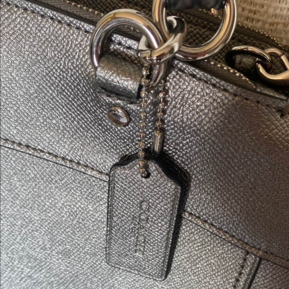 COACH Brooke Silver Snake Print Leather Handbag / Crossbody - Picture 3 of 15